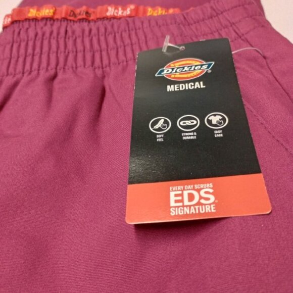 Dickies Women's Tall Pull-on Scrub Pant Size L Color Wine Style# 86106 - Picture 4 of 6